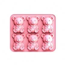 Cute 3D Pink Bear Shaped Ice Cube Mold, Multi-Functional Home Chocolate Mold, Refrigerator Ice Tray, Suitable For Home, Bar, Club, Whiskey, Party And Gift, Mini Bear Ice Cube Mold, Kitchen Accessories, Home Goods, Baking - Multicolor - View 8