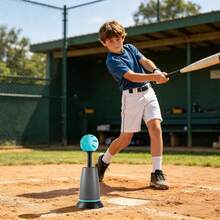 Baseball Hitting Trainer 1/3 Balls Included Auto Pop Up Hands-Free Auto Pop Up Trainer Portable Sports Tee Popper Solo Practice - Multicolor - View 7