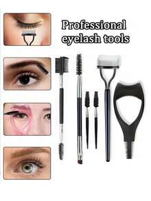 6/5/3/2/1pc Eyelash Tool Set, Includes Mascara Brush And Container, Create Natural Makeup Look, Includes Eyelash Comb And Brush, Reusable, False Eyelash Trimming Tool And Eyelash Separator, Suitable For Women And Girls - Multicolor - View 2