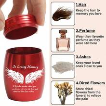 1.57 Inch Small Urns For Ashes - Angel's Wings, Aluminum Alloy Mini Urns, Cremation Urns For Human Pet Ashes, Ashes Holder, Small Keepsake Urns-In Loving Memory - Multicolor - View 3