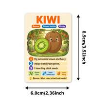 36Pcs English Fruit And Vegetable Game Flash Cards, Colorful Cartoon Food Educational Cards, Kids English Vocabulary Learning Cards For Preschool Teaching, Homeschool, Family Guessing Game - Multicolor - View 5