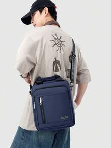 1pc New Style Crossbody Shoulder Bag Business Casual Commuter Multi-Layer Vertical Minimalist Versatile Men's Handbag - Multicolor - View 6
