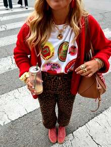 Autumn/Winter New Women's Casual Style Knit Cardigan, Red Solid Color Open Front, Suitable For Commuting And Daily Wear - Red - View 4