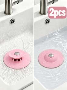 2Pcs Universal 2-In-1 Silicone Drain Cover & Hair Catcher, Pop-Up Clog-Resistant Drain Stopper For Kitchen Sink, Bathtub, Shower, Bathroom & Dorm, Keeps Drains Clean, Back To School & Halloween Essentials - Multicolor - View 8