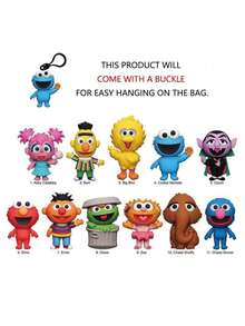 1PC Officially Licensed 3D Anime Mystery Blind Box Keychain Random One Elmo Bert Surprise Bag Exquisite Collectible Keychain Wallet Backpack Mobile Phone Pendant Decoration Entertainment Accessory Party Friends Birthday Surprise Gift - MN-35500 - View 5
