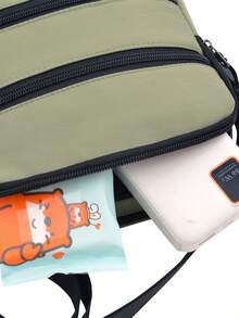 Unisex Nylon Water-Resistant Crossbody Bag, Multi-Pocket, Available In Small And Large Sizes, One Shoulder Bag For Daily And Outdoor Use - Multicolor - View 10