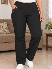 Plus Size Jeans - Plain Black - View 7