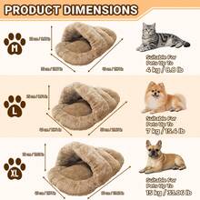 1pc Autumn/Winter Warm Slipper-Style Cat Bed, Semi-Enclosed Windproof Cave, One-Piece Thickened Insulated Cat Bed, All-Season Sleeping Pad For Cats And Dogs - Multicolor - View 2