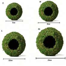 Real Moss Ball Plant Creative Flower Pot Japanese Kokedama Moisture-Retaining Green Moss Ball Micro Landscape Indoor Potted Plant - Green - View 7