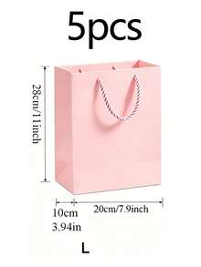 1/5pcs Pink Gift Bags, Lightweight Foldable Vertical Gift Packaging Bags, Suitable For Weddings, Retail, Parties, Birthdays, Anniversaries And Engagement Party Favors - Pink - View 15