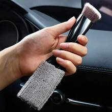 Car Double Head Cleaning Brush, 2 In 1 Duster For Interior Detailing, Soft Tool For Air Vents Dashboard Screen, Universal Car Cleaning Accessory - A - View 5