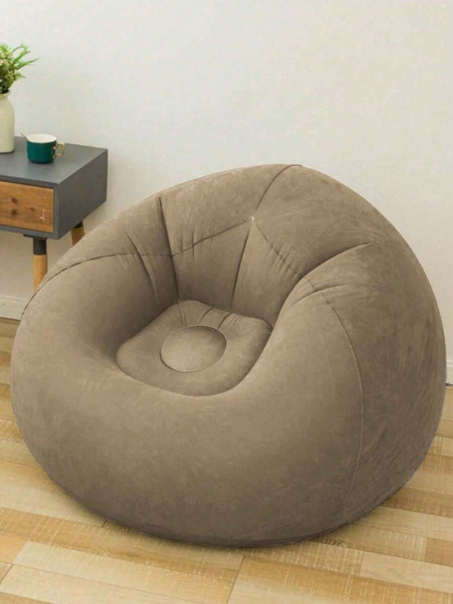1 pieza Sofá silla inflable, sillas tipo puff, sofá tipo puff tipo tatami, cama de descanso de PVC engrosado para camping al aire libre, sofá de ocio para la sala de estar, mueble de regalo de Navidad TTHW - marrón - Ver 1