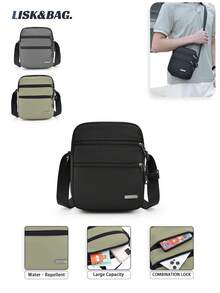 Unisex Nylon Water-Resistant Crossbody Bag, Multi-Pocket, Available In Small And Large Sizes, One Shoulder Bag For Daily And Outdoor Use - Multicolor - View 2