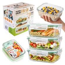 Superbutelki Glass Food Storage 1500 ML Containers With Airtight Lids, Heat Resistant Lunch Boxes For Meal Prep, Oven, Microwave, Freezer And Refrigerator, Reusable Leakproof Glass Containers For Home, Kitchen, Work, School And Everyday Food Storage - Mint Blue - View 2