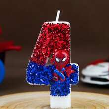 1pc Cute Cartoon Combination Birthday Candle Glitter 0-9 Number Cake Decoration Plug-In, Birthday Party Anniversary Celebration Dessert Table Decor, Suitable For Birthday Party, Halloween, Christmas, Best Gift For Fans - Multicolor - View 5