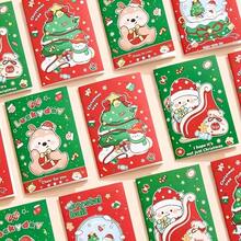 20pcs Christmas Limited Edition Cartoon Notebooks, Random Mixed Style Cartoon Christmas Tree Crystal Ball Illustrations, Compact Portable Holiday Notebooks, Deer Snowman Illustrations Student Stationery Holiday Gifts, Student Holiday - Multicolor - View 5