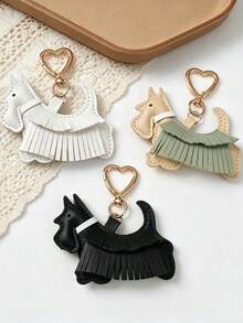West Highland Terrier PU Leather Keychain, Premium Dog Bag Charm, Korean Minimalist Versatile Pet Element Pendant, Backpack Handbag Decorative Accessory - Multicolor - View 5