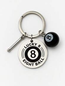 1Pc Mini Style Lucky 8 Keychain Pendant Backpack Pendant Aluminum Alloy Metal Sealed Pendant - Multicolor - View 7