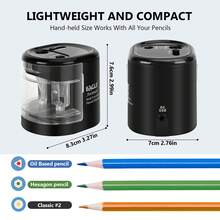 Eagle Electric Pencil Sharpener With 2 Extra Blades, Battery Or USB Powered, Dual Holes, Automatic Sharpening, Suitable For Home And Office, Fits 6-12mm Pencils, Back To School - Double Hole Pencil Sharpener - View 3
