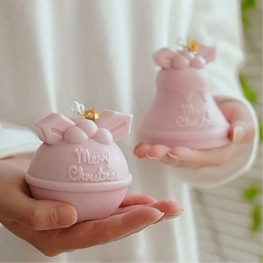 1pc Minimalist Christmas Bell Shaped Silicone Mold, Handmade Christmas Tabletop Decoration, Suitable For Resin Or Clay, Easy Release, Reusable - White - View 1