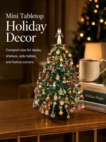 1 Set DIY Beaded Christmas Tree Kit, Handmade Beaded Craft Decoration, Includes Colorful Beads, Hanging Ornaments, Tree Topper And Base, Suitable For Desktop Holiday Display, Winter Home Decor, Christmas Party Decoration, Christmas DIY Craft - Multicolor - View 5