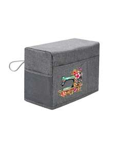Household Sewing Machine Dust Protective Cover, Fabric Sewing Machine Dust Cover, Gray Printed Fabric Sewing Machine Dust Protective Cover, With Mesh Storage Pocket, Side Carrying Rope For Easy Access, Foldable Home Sewing Machine Dust Cover, Fits Most Sewing Machines, Sewing Accessories Storage Bag, Can Store Needles, Bobbins, Scissors And Other Small Tools, Home Sewing Workstation Dust Protection Product, Gift For Family, Friends, Mother, Craft Enthusiasts, Birthday Gift, Holiday Gift, Anniversary Gift, Christmas - Multicolor - View 14