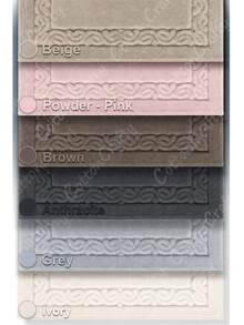 Cotton Woven Absorbent Bath Mat, VICTORIA Bathroom Rug 60x100-50x60 Cm - Ivory White - View 6