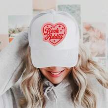 3pcs Heart-Shaped "Book Addict" Embroidered Iron-On Patches For Book Lovers, Suitable For Jeans, Hats, Jackets, Backpacks - Holiday Decoration & Commercial Promotion - Small Business Wholesale Fabric Patches - 3PCS-book - View 3