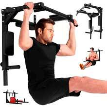 Barra De Dominadas, Home Gym 8 Ejercicios En 1, Soporta 400kg, Gimnasio En Casa, Fortalece Espalda Brazos Y Mas, Para Pared Y Piso, Uso Rudo FáCil InstalacióN - Negro - Ver 4