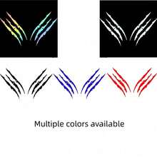 2 Packs Ghost Claw Scratch Car Decals, Headlight Brow Decals, Vinyl Car Customization Decals, Striped Claw Marks, Multiple Colors Available - A - View 2