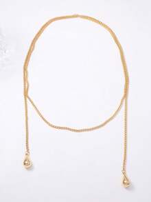 1pc Fashionable Luxury Niche Design Long Minimalist Chain Creative Personalized Multi-Layered Necklace Versatile For Women - Minimalist Chain Necklace - View 3