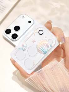 1pc Ocean Shell Pattern Phone Lens Protector Film, Compatible With Phone 17 Pro/17 Pro Max/18 Pro/18 Pro Max, Anti-Scratch Full Coverage Lens Protection, Sweet Healing Vibe Phone Accessory, Birthday Holiday Gift For Women Family And Friends - Clear - View 10