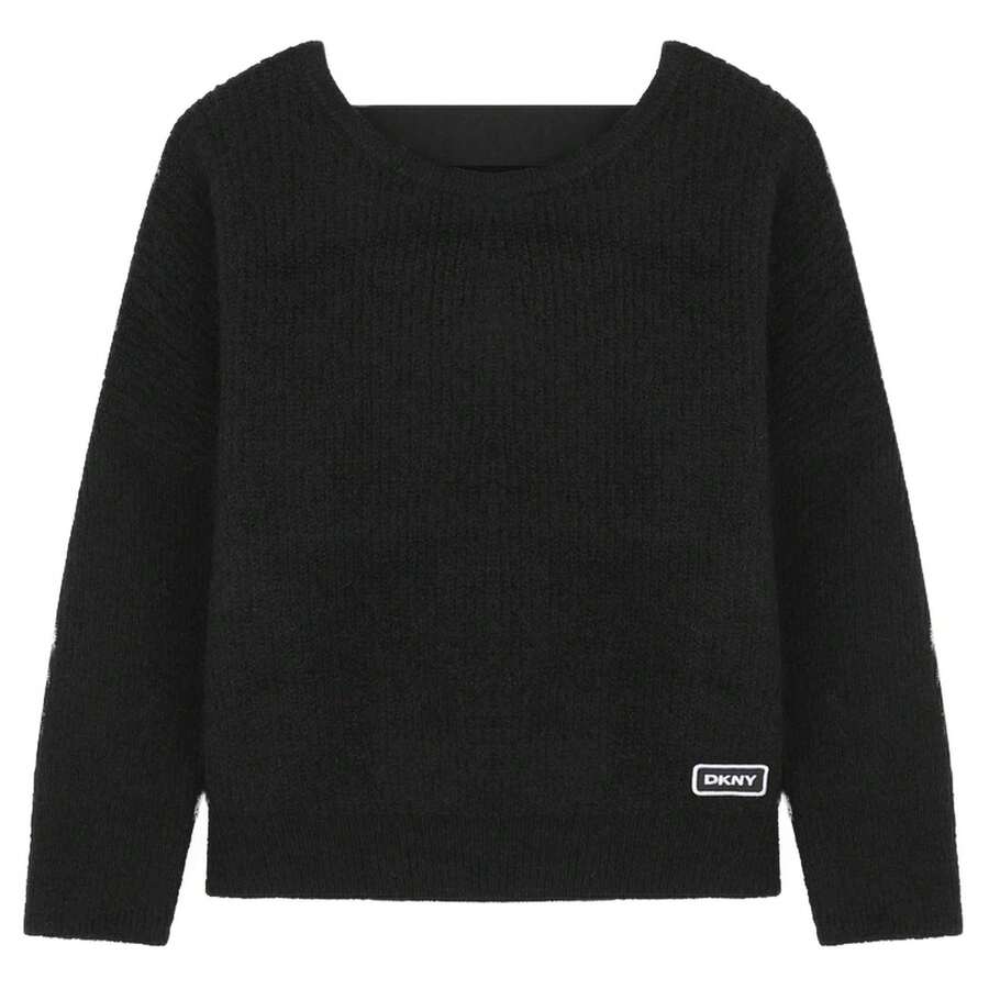 DKNY سويترات للفتيات الشابات - الأسود - مشاهدة 1