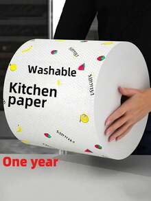 Washable Kitchen Paper Towels, Disposable Cleaning Paper Towels, Strong Water Absorption, Non-Stick Oil, Rolled, Random Patterns, Suitable For Kitchens, Cars, Bathrooms, Bedrooms And Other Places, An Essential Item For Kitchen Cleaning - Multicolor - View 2