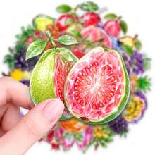 50pcs Crystal Fruit PET Stickers, Suitable For Decorating Journals, Phone Cases, Notebooks, Tablets, Skateboards, Guitars, Party Packaging, Water Bottles And Luggage - Multicolor - View 7