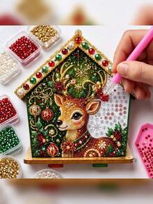 Kit Lukisan Berlian Rumah Natal 3D, Versi Dewasa, Dekorasi Liburan, Ornamen Pohon Natal Buatan Tangan, Hadiah Kerajinan Rumah - Set - View 5
