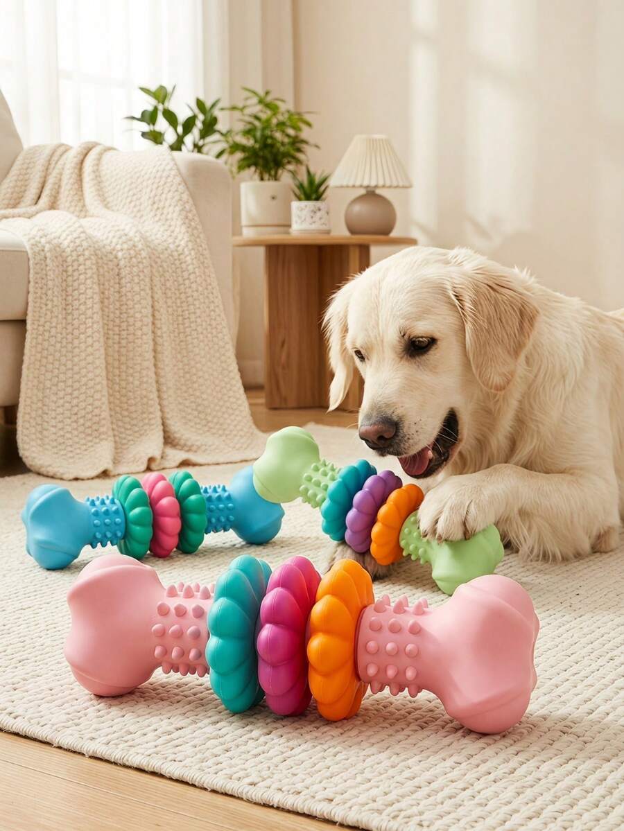 PETSIN 1 قطعة لعبة فرشاة أسنان للكلاب متعددة الألوان، لعبة مضغ تنظيف تفاعلية للكلاب الصغيرة/المتوسطة، تخفف الملل، مستلزمات الكلاب والجراء - متعدد الألوان - مشاهدة 1