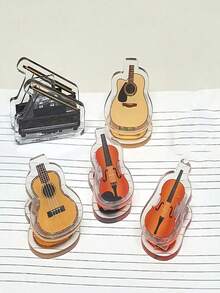 Transparent Piano Sheet Music Clip, Cartoon Colorful Musical Note Sheet Music Clip, Mini Sheet Music Clip, Transparent Plastic Clip Can Firmly Hold Piano Sheet Music, Suitable For Guitar, Violin, Piano, Suitable For Musicians, Composers, Portable Music Accessory - Multicolor - View 4