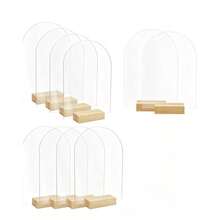 20pcs/10sets Transparent Arch Acrylic Cards With Base, Wedding Party Guest List Seat Cards, Blank Seat Signs Hexagon Acrylic Plates, Suitable For Weddings, Banquets, Parties, Offices And Other Occasions. - A - View 8