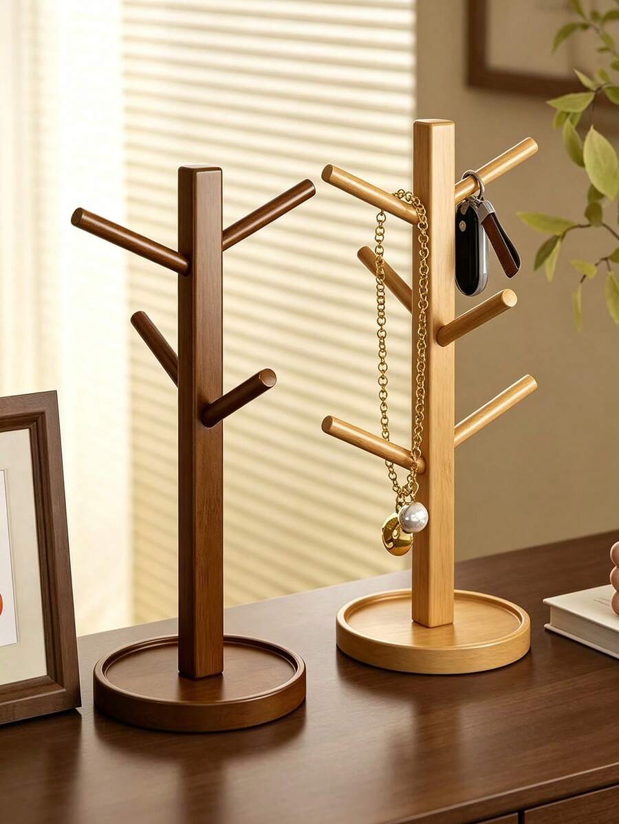 Mug Tree Storage Rack With Hooks, Coffee Cup Holder, Non-Slip Kitchen Organizer, Suitable For Countertop, Home And Cafe Decor - Multicolor - View 1