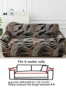 1pc Christmas Polyester Sofa Cover, Living Room Elastic Sofa Cover, Pet-Proof Removable, Sofa Protector, Autumn Holiday Decor, Christmas Home Decoration. - Multicolor - View 16