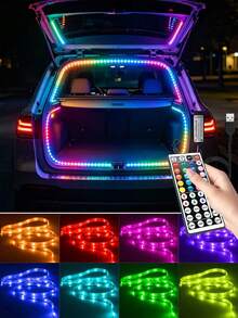 1/2/3/4/5/15m LED Light Strip, RGB Music Sync Color Changing LED Lights, Smart Remote Control, Suitable For Bedroom And Other Room Lighting, Flexible Home Decor, Applicable For Bedroom, Home, Outdoor, Party, Gathering - Black - View 5