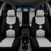 Car Seat Covers Star & Moon Design, All-Season Fabric Full Coverage Seat Covers, Breathable Non-Slip Seat Cushions, Universal For 5-Seater Sedan, SUV, Compact Car - Flat Print - View 12