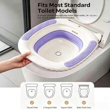 Foldable Sit-In Bath Basin / One-Touch Drainage / Maternity & Postpartum Care / Toilet Private Area Cleaning Basin / Bedside Toilet Bath Basin / PP+TPR Material - Purple - View 10