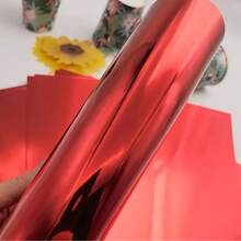 15 Sheets Premium Elegant Red Glossy Cardstock - A4/A5 250g PET Metallic Reflective Decorative Paper, Suitable For Fashion Design, Events And Handmade Crafts - High-End Mirror Effect, Durable Cardstock, Reflective Surface - 15-pack PET Red Cardstock - View 7
