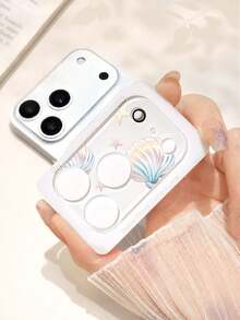 1pc Ocean Shell Pattern Phone Lens Protector Film, Compatible With Phone 17 Pro/17 Pro Max/18 Pro/18 Pro Max, Anti-Scratch Full Coverage Lens Protection, Sweet Healing Vibe Phone Accessory, Birthday Holiday Gift For Women Family And Friends - Clear - View 9