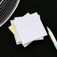 100 Sheets Polka Dot Solid Color Sticky Notes Random Colors, Ins Style Student Planner Office Memo Paper, 2 Books Highly Attractive Memo Pads Study Supplies - one-size - View 5
