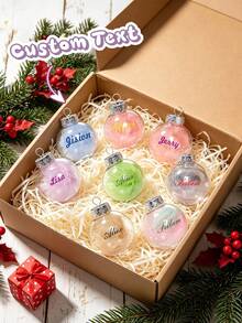 Personalized Custom Christmas Ornament - Custom Name Christmas Tree Decoration Ball, Unique Holiday Gift For Family, Friends, Loved Ones, Festive Present, Christmas Gift, Custom Name Christmas Ball - Multicolor - View 1