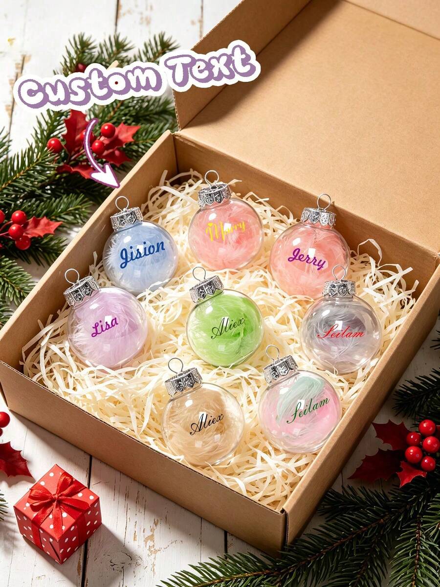 Personalized Custom Christmas Ornament - Custom Name Christmas Tree Decoration Ball, Unique Holiday Gift For Family, Friends, Loved Ones, Festive Present, Christmas Gift, Custom Name Christmas Ball - Multicolor - View 1