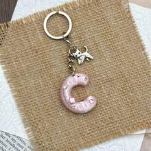 Cute 3D Bubble Letter Keychain, Bright Pink Y2K Preppy Style Initial Key Ring, Car Key Accessory And Personalized Bag Charm, Sweet Bright Pink Initial Key Ring, Cute Car Key And Bag Charm, Sweet Gift For Friends And Girls - Multicolor - View 19